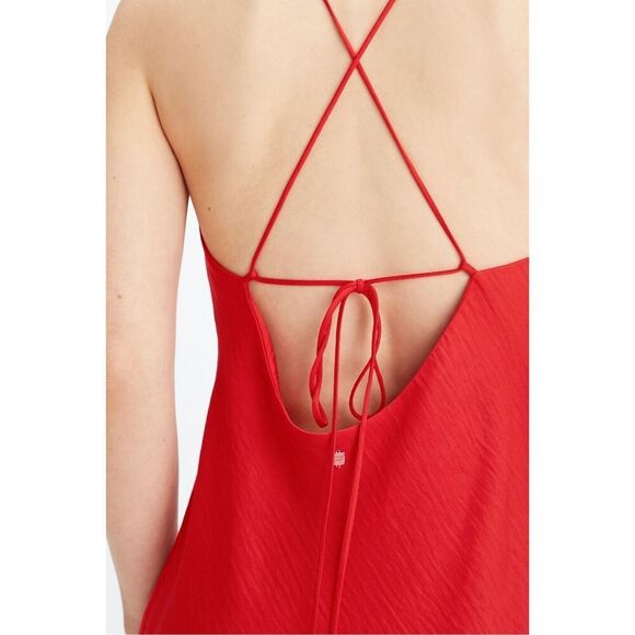 T2. Fabletics Red Slip Midi Dress with slit 3X - Picture 3 of 9